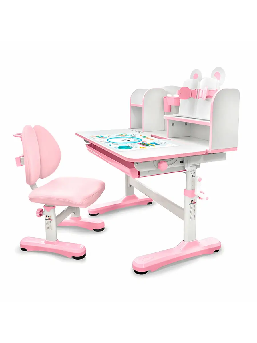 Детский столик со стульчиком Ergokids Panda BD-28 PN мягкое кресло с регулировкой глубины ширина столешницы 77 см