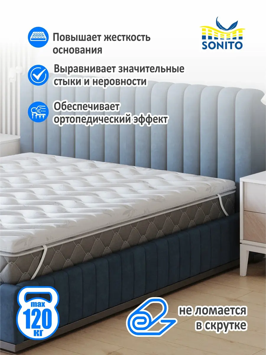 Матрас-топпер Sonito Normax Hard 160х195 для дивана, кровати беспружинный — изображение 2