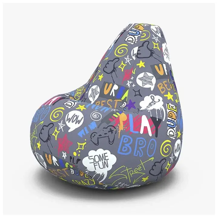 Мир Пуффов Кресло-мешок «Груша» Гейм, размер- XXL(ростом до 170см), с ручкой для переноски, cъемный чехол
