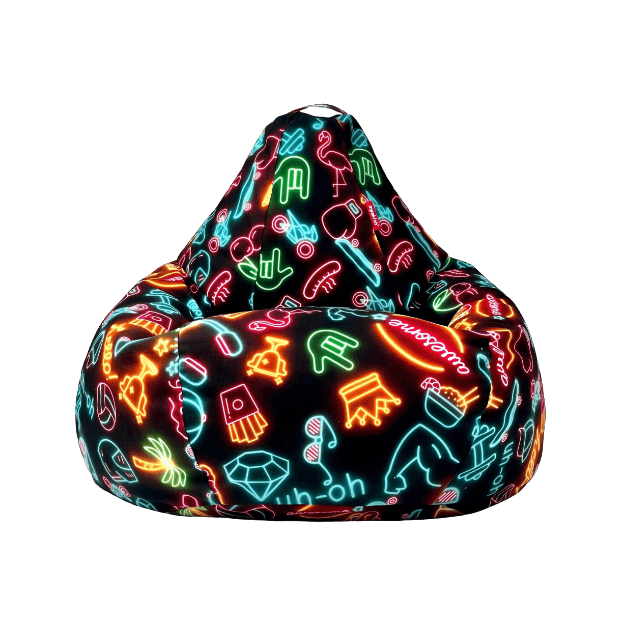 Кресло-мешок "NEON" Myakish, велюровый, цвет желтый, форма груша, XXXXL
