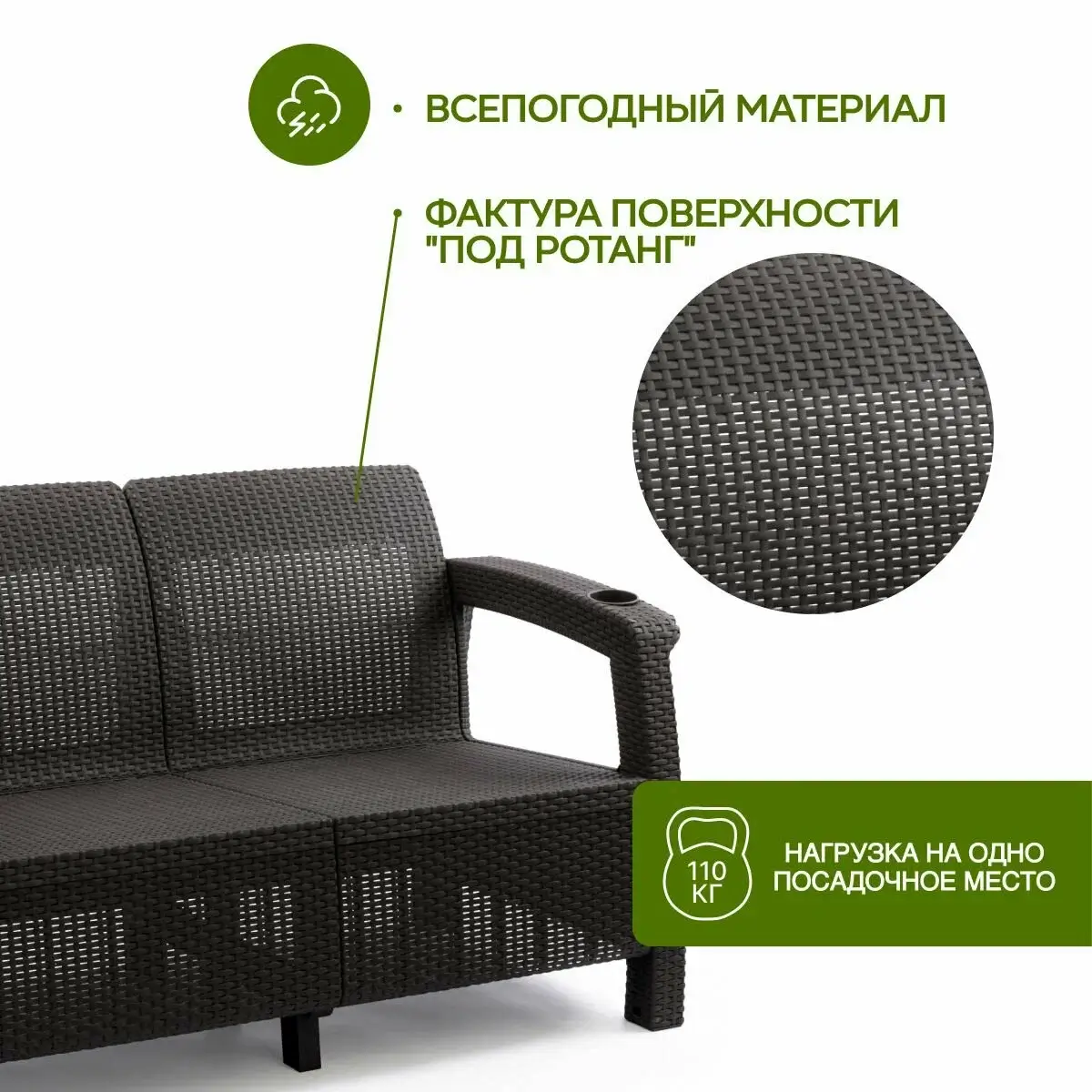 Комплект мебели Ротанг-плюс 5 set мокко без подушки — изображение 2