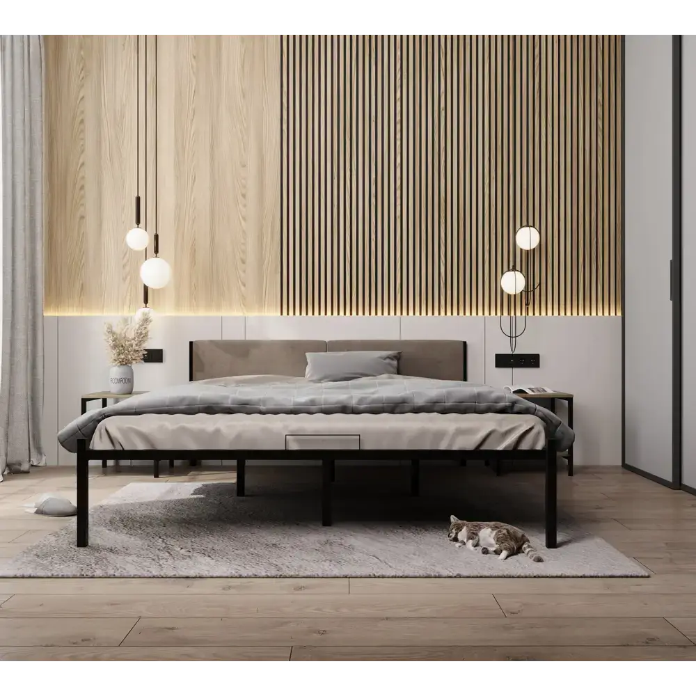 Изголовье для кровати мягкое Roomiroom Stone 160x200 см цвет бежевый — изображение 3