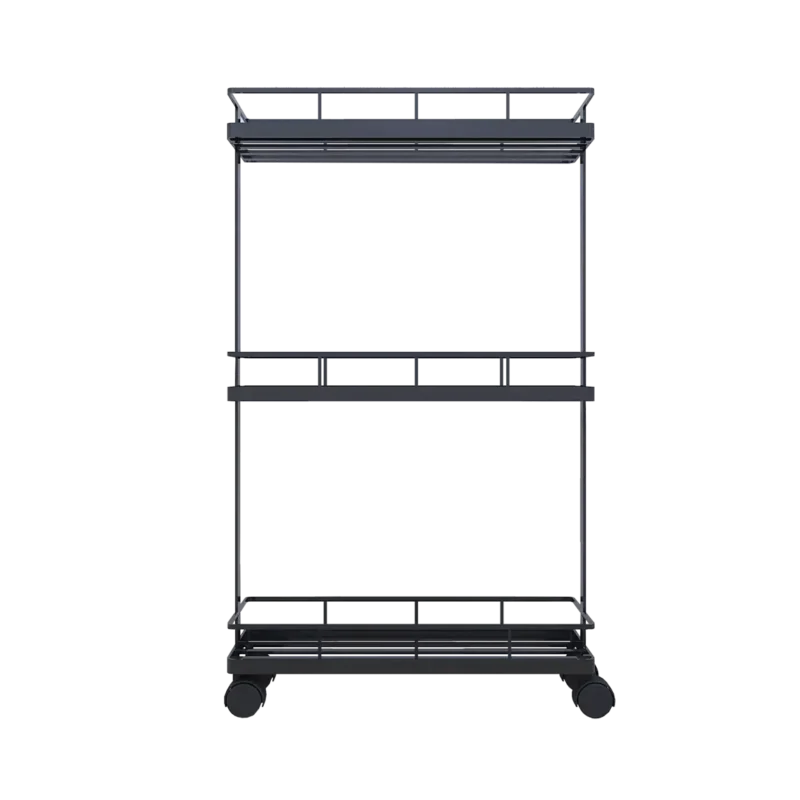 Стеллаж для ванной комнаты на колёсах Март 39x12x66 см цвет чёрный