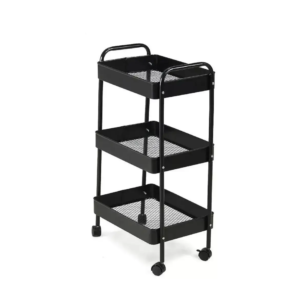 Этажерка на колесах Hesby Echo Refuge HSBI_CS04 45x78x30 см металл цвет черный — изображение 2