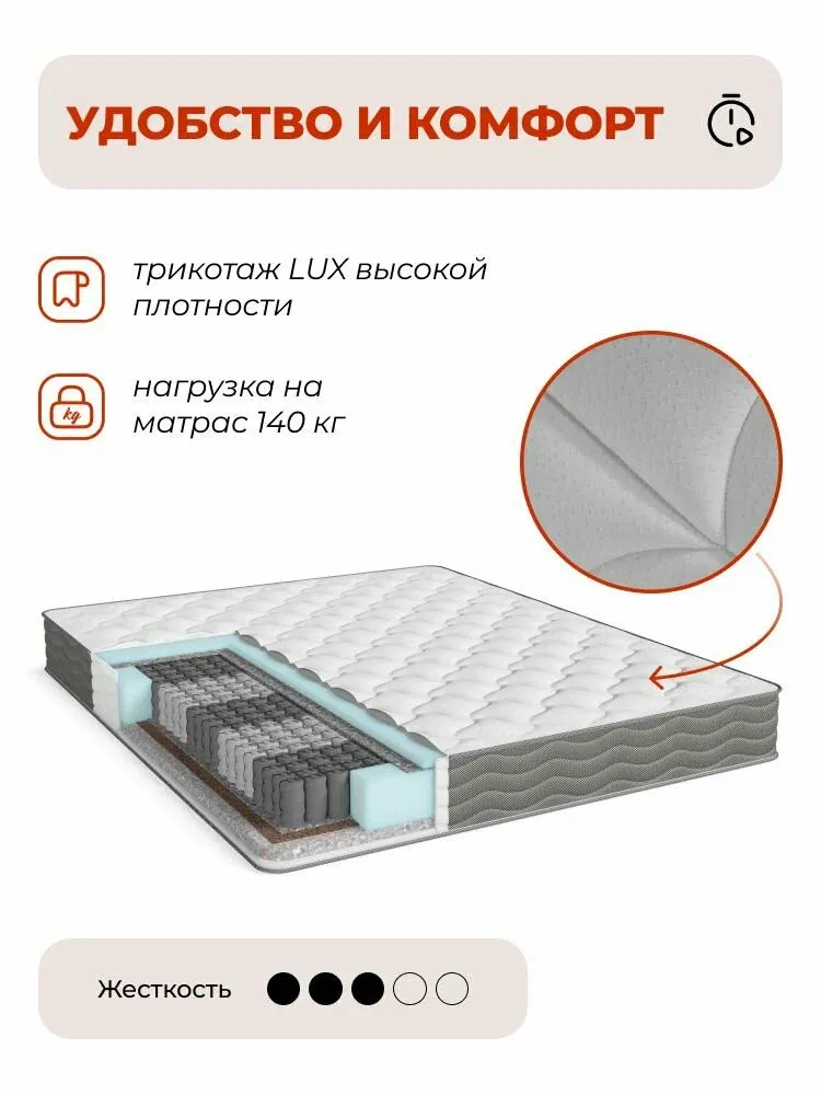 Матрас баланс 160*200, трикотаж люкс, независимые пружины, с антибактериальной пропиткой — изображение 3