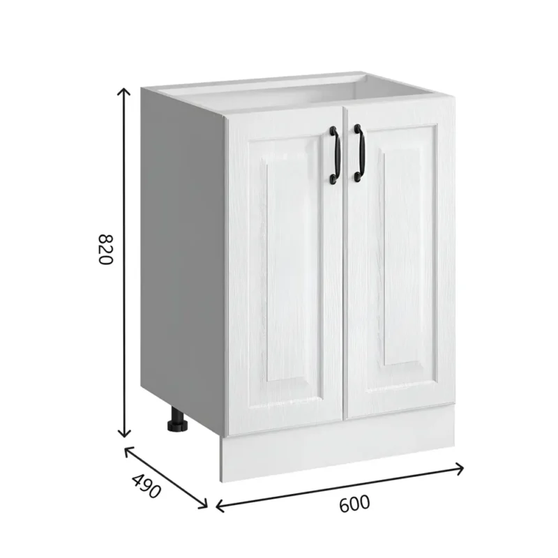 Напольный шкаф Bvmebel Romeo 60x82x47 см фасад МДФ цвет белый дуб