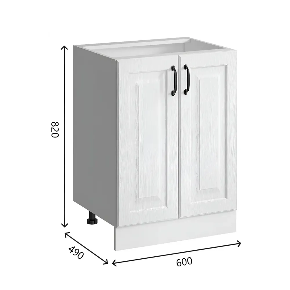 Напольный шкаф Bvmebel Romeo 60x82x47 см фасад МДФ цвет белый дуб