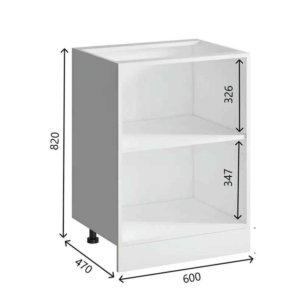 Напольный шкаф Bvmebel Romeo 60x82x47 см фасад МДФ цвет белый дуб — изображение 2