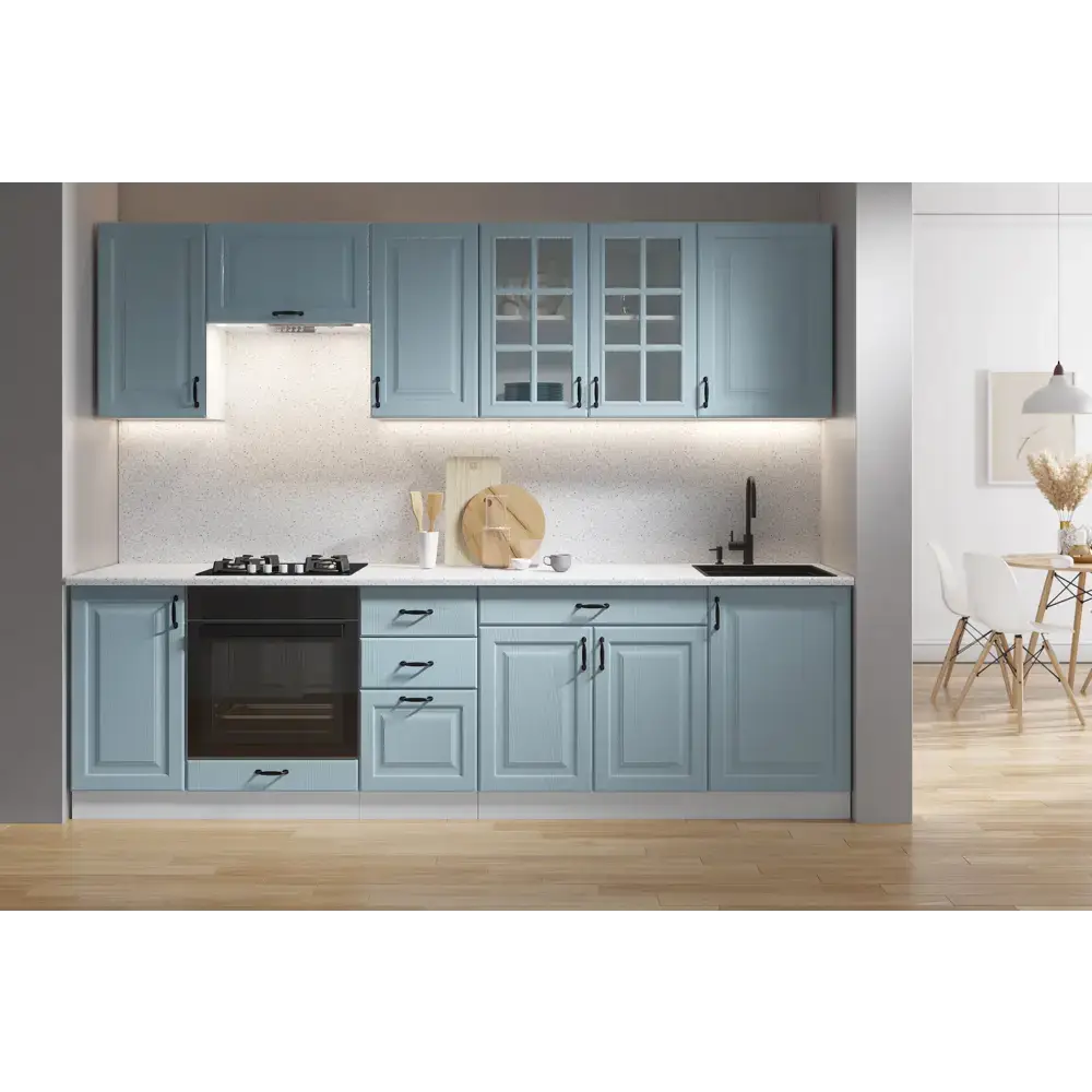 Напольный шкаф с 1 ящиком Bvmebel Romeo 60x82x47 см ЛДСП цвет голубая лагуна/белый — изображение 3