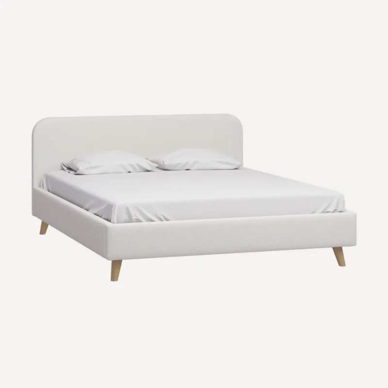 Кровать 180x200 двуспальная с подъемным механизмом, Divan.ru Лайтси Букле Молочный 212x191x91 см, букле, белый