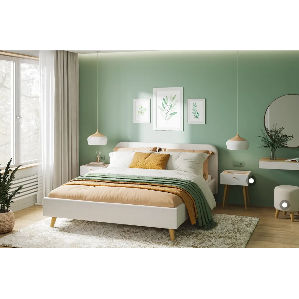 Кровать 180x200 двуспальная с подъемным механизмом, Divan.ru Лайтси Букле Молочный 212x191x91 см, букле, белый — изображение 2