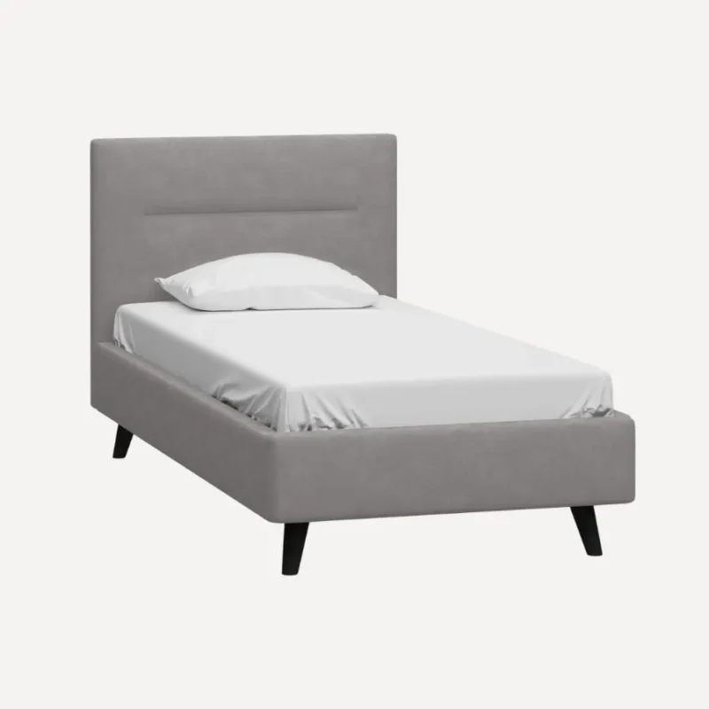 Кровать 90x200 односпальная Divan.ru Пайл 90 Велюр Светло-серый, 212х101х101 см
