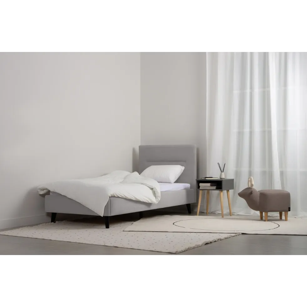 Кровать 90x200 односпальная Divan.ru Пайл 90 Велюр Светло-серый, 212х101х101 см — изображение 2