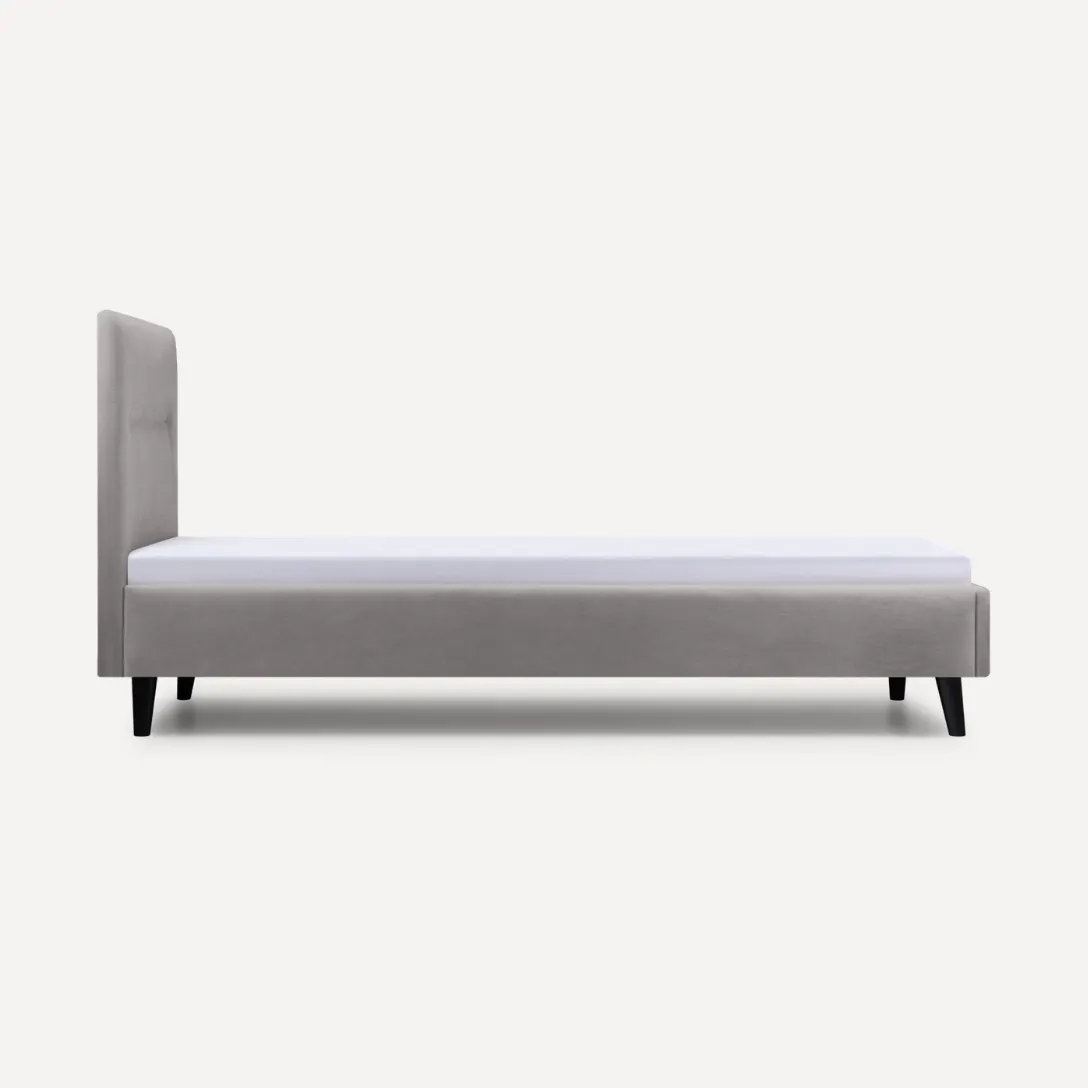 Кровать 90x200 односпальная Divan.ru Пайл 90 Велюр Светло-серый, 212х101х101 см — изображение 3